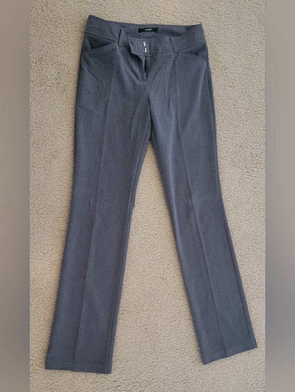 Papaya Gray Straight-Leg Work Trousers